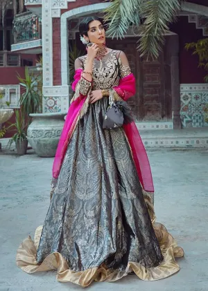 Silk Jamawar Long Frock for Wedding Party #Y6105