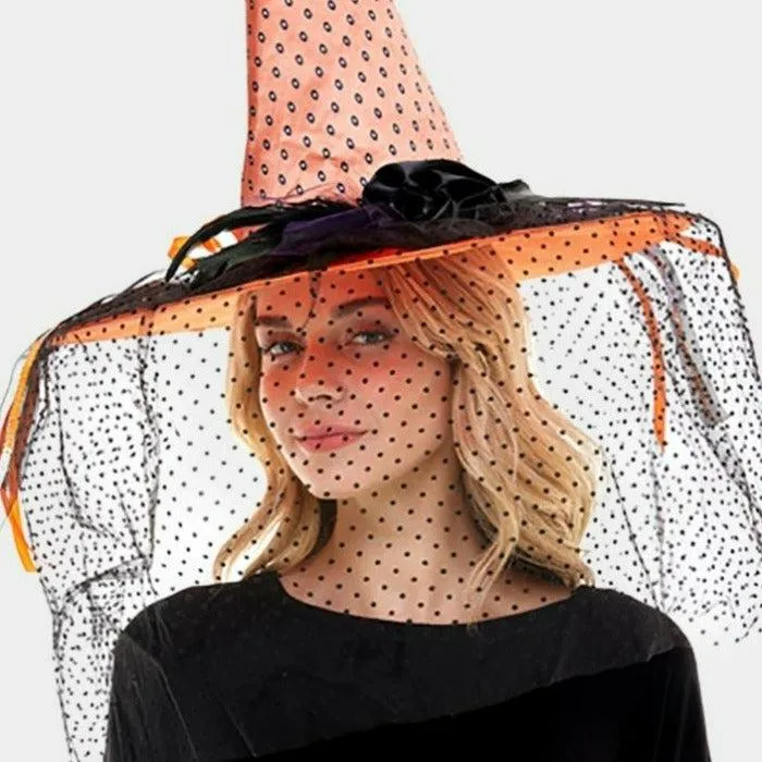 Spider Witch Halloween Hat With Veil