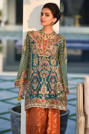 Stylish Wedding Party Peplum in Green Color #Y2025