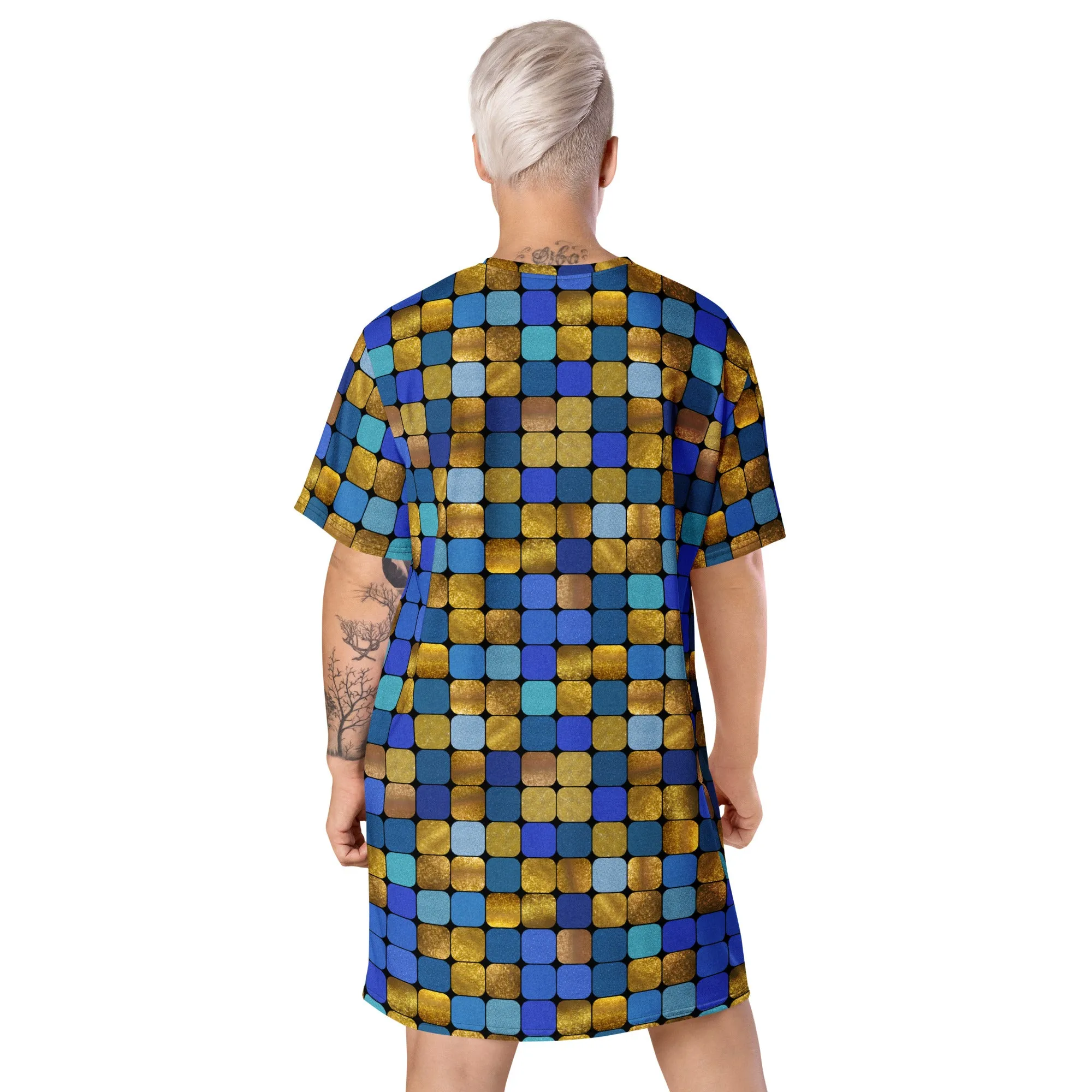 T-shirt Dress, Blue EDM Rave