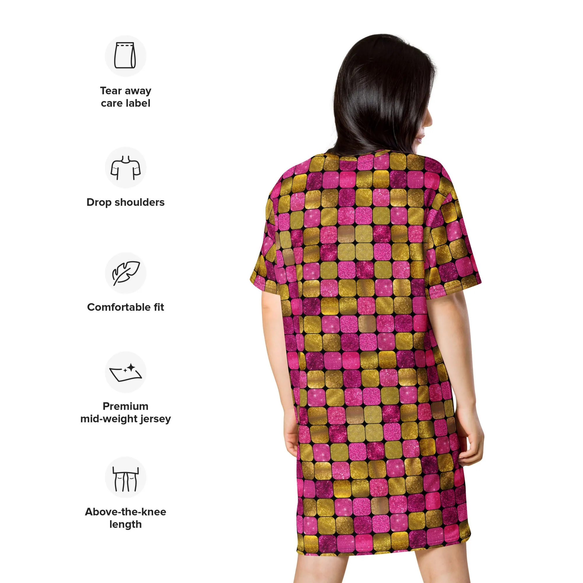 T-shirt Dress, Pink EDM Rave