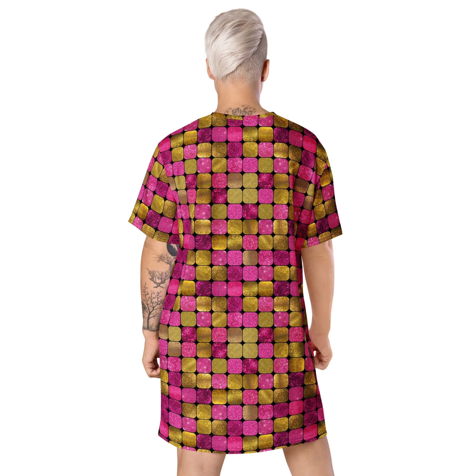 T-shirt Dress, Pink EDM Rave