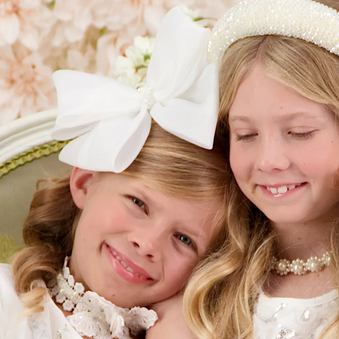The Angel Wings White Bow Headband