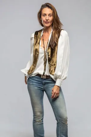 Tiana Velvet Vest In Khaki
