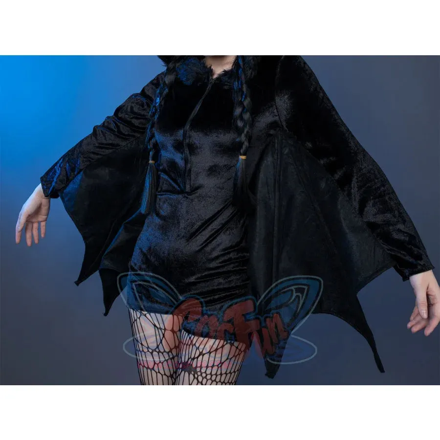 Vampire Bat Black Evil Horror Hooded Halloween Cosplay Costumes mp006082