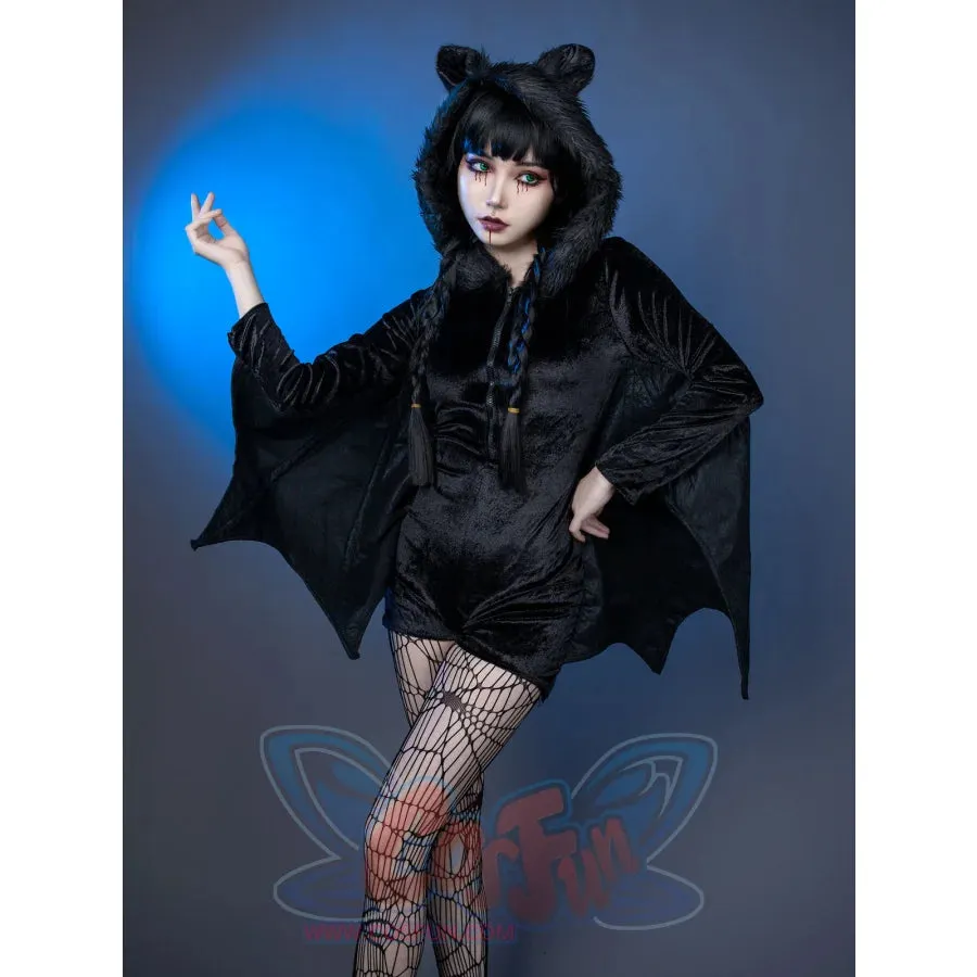 Vampire Bat Black Evil Horror Hooded Halloween Cosplay Costumes mp006082