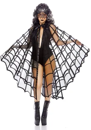 Velvet Spider Web Cape Costume Poncho