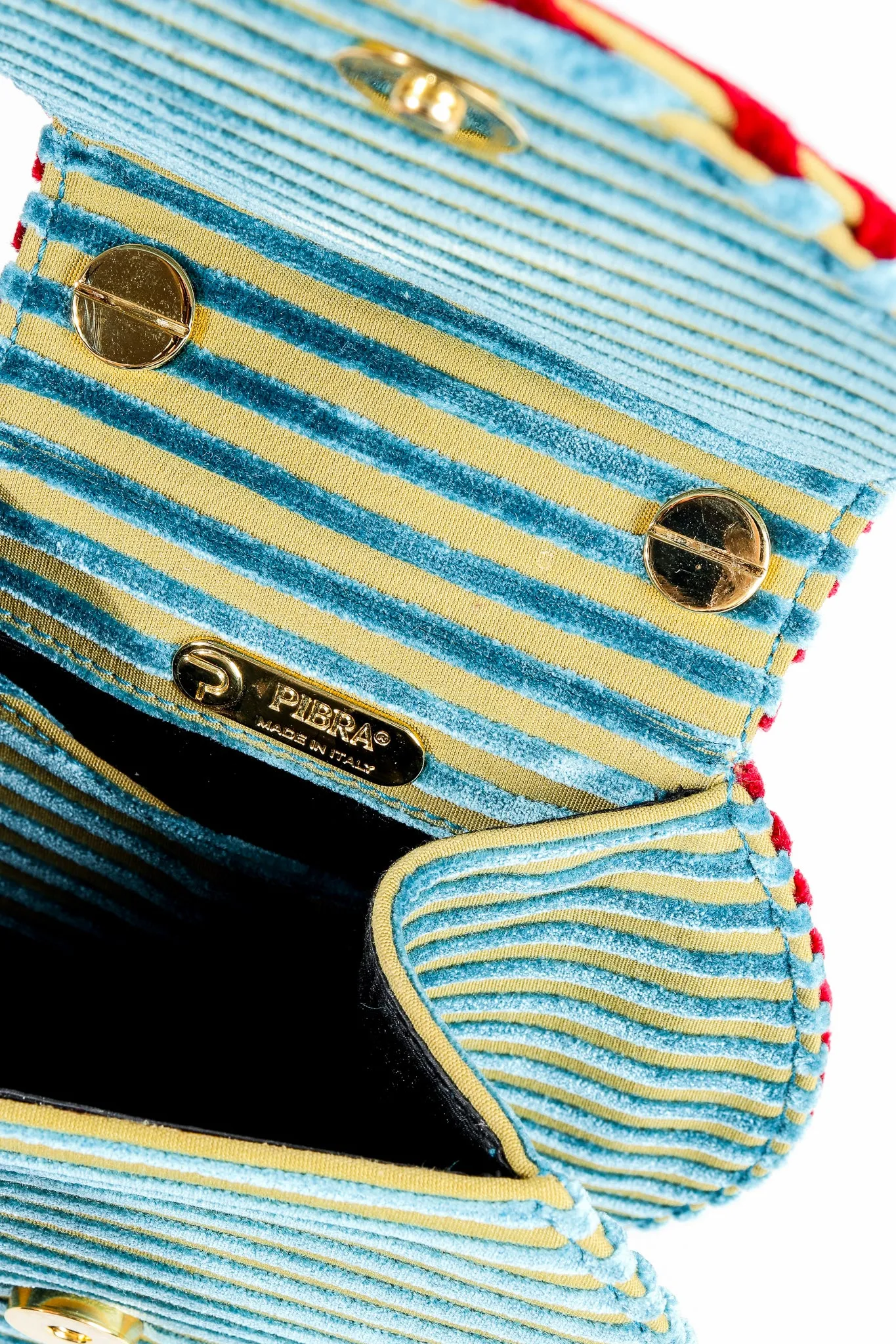 Velvet Striped Bell Bag