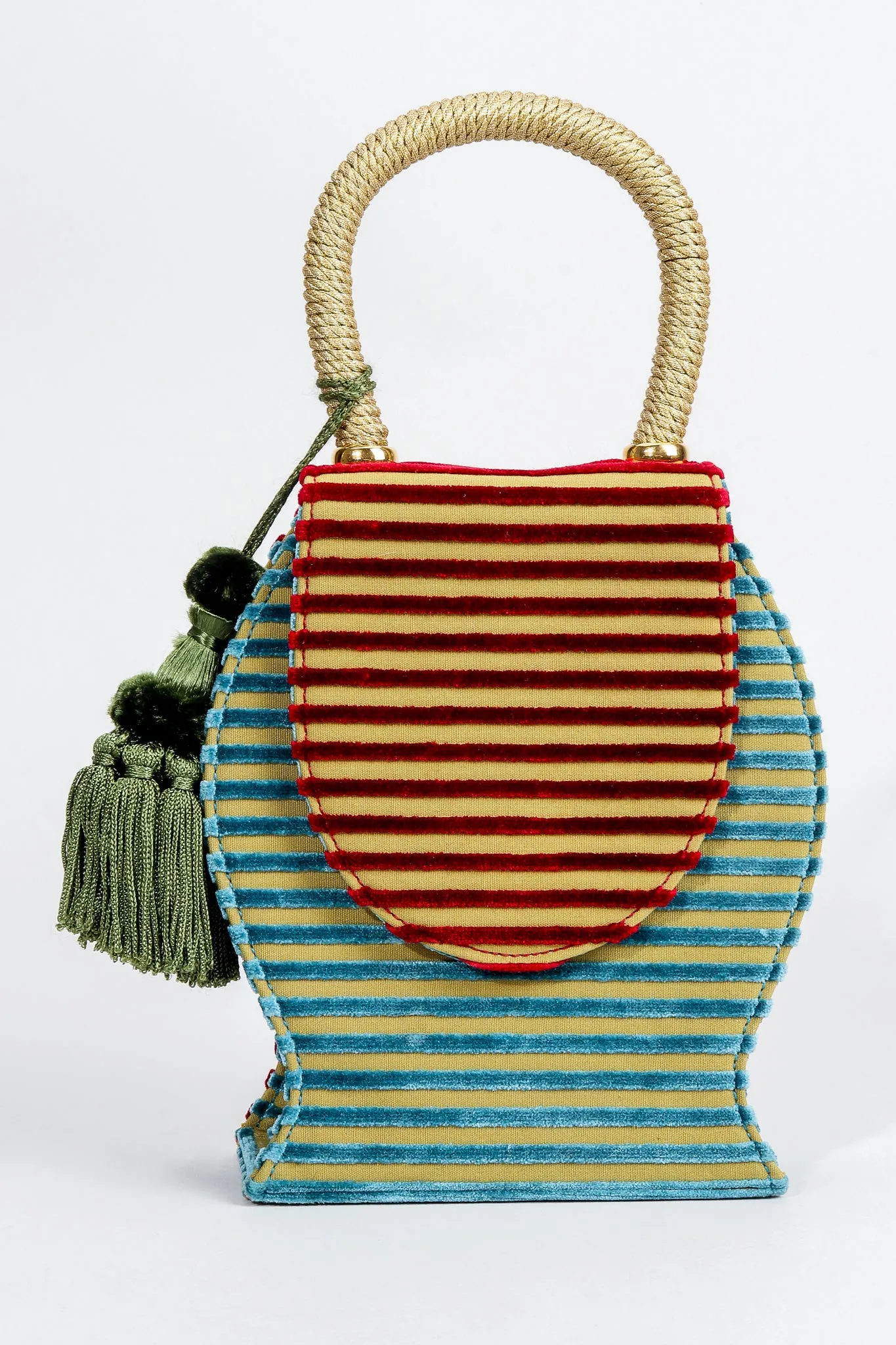 Velvet Striped Bell Bag