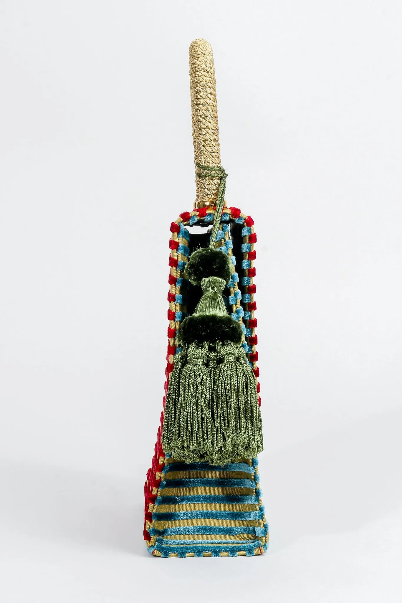 Velvet Striped Bell Bag