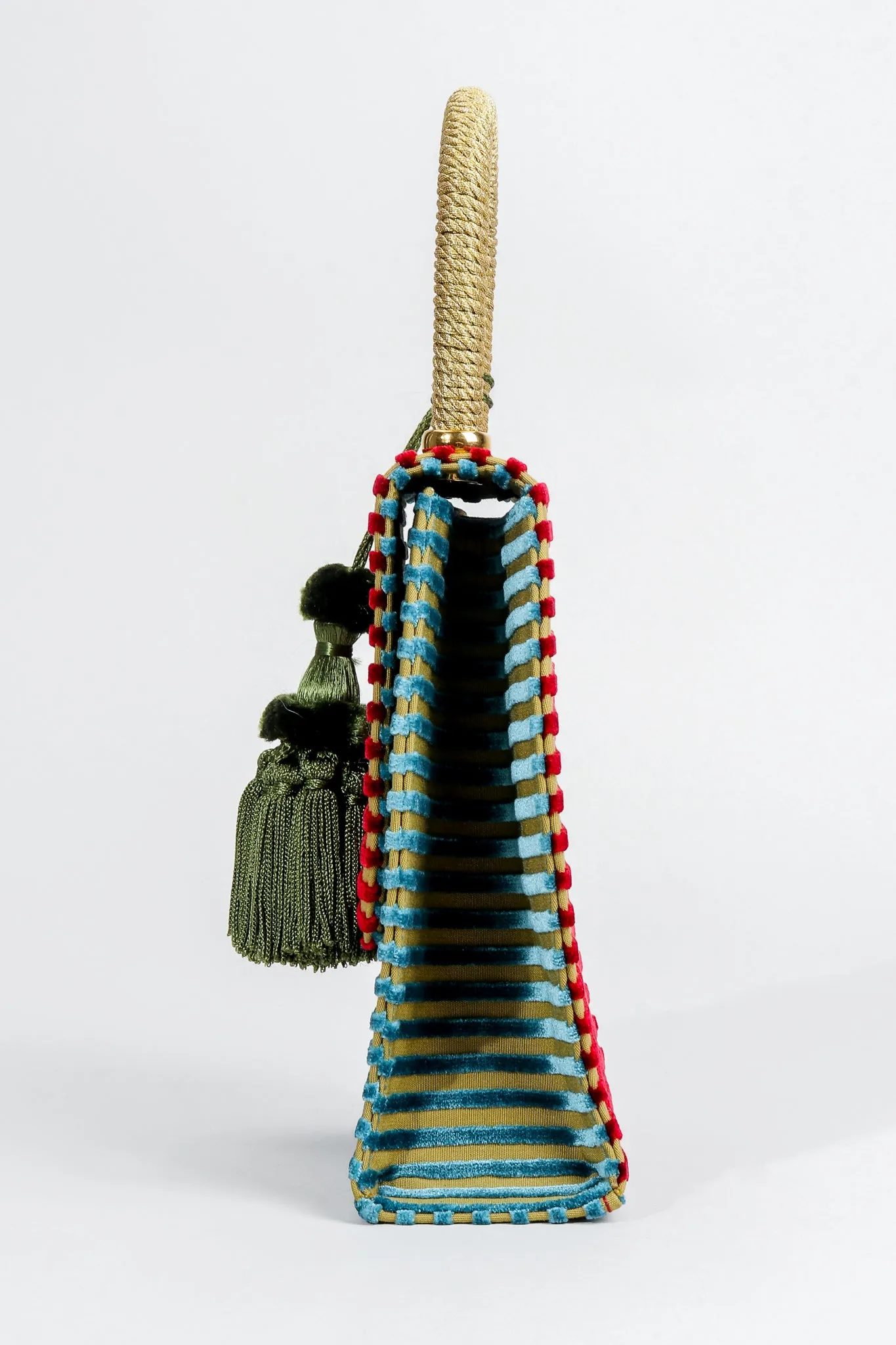 Velvet Striped Bell Bag
