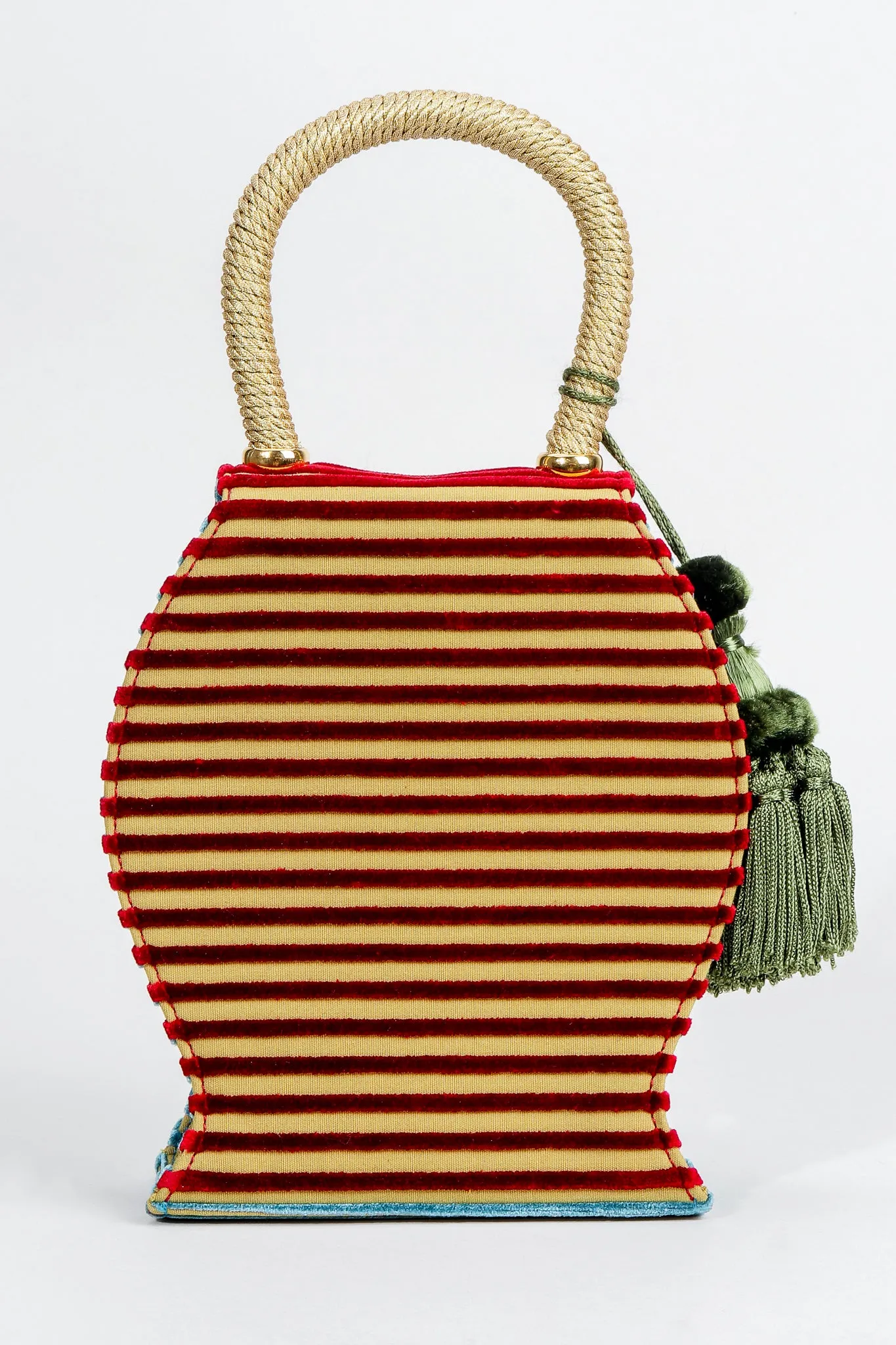 Velvet Striped Bell Bag