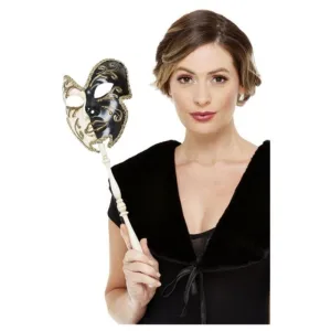 Venetian Mask, Black & Cream