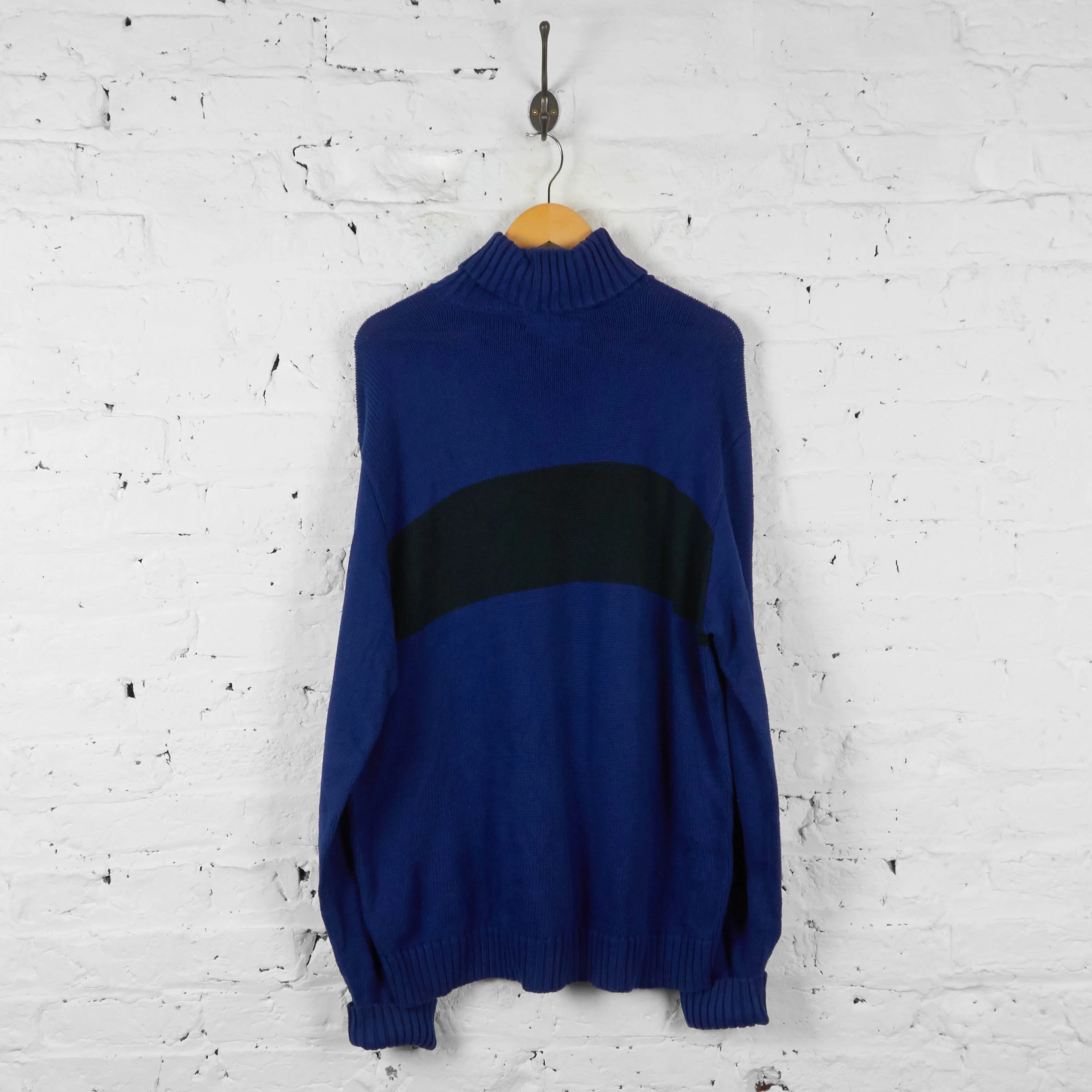 Vintage Ralph Lauren Polo Neck Jumper - Blue - XL