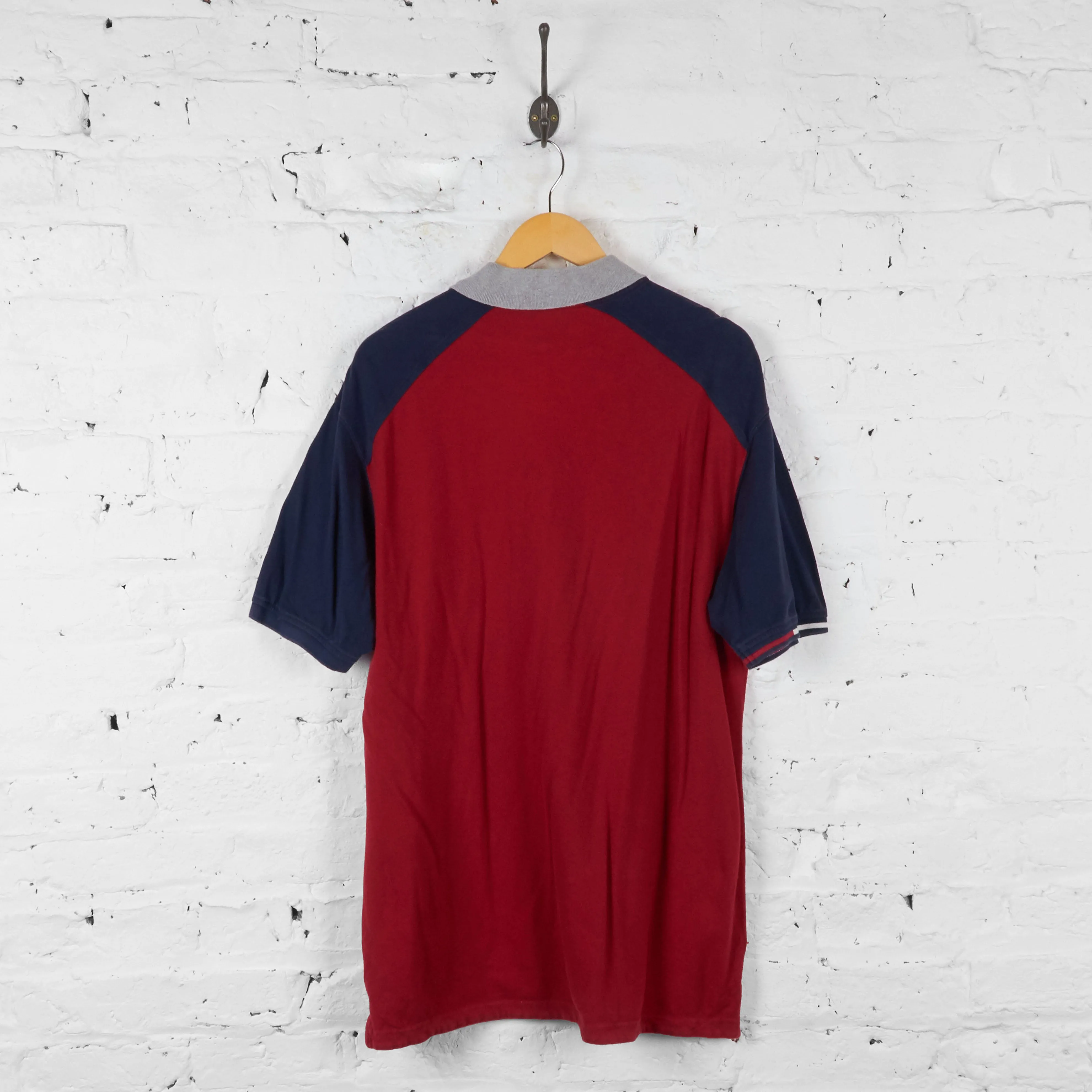 Vintage Tommy Hilfiger Polo Shirt - Red/Navy - L