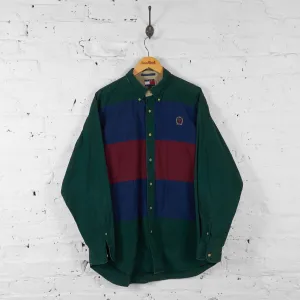 Vintage Tommy Hilfiger Striped Pattern Shirt - Green - XL