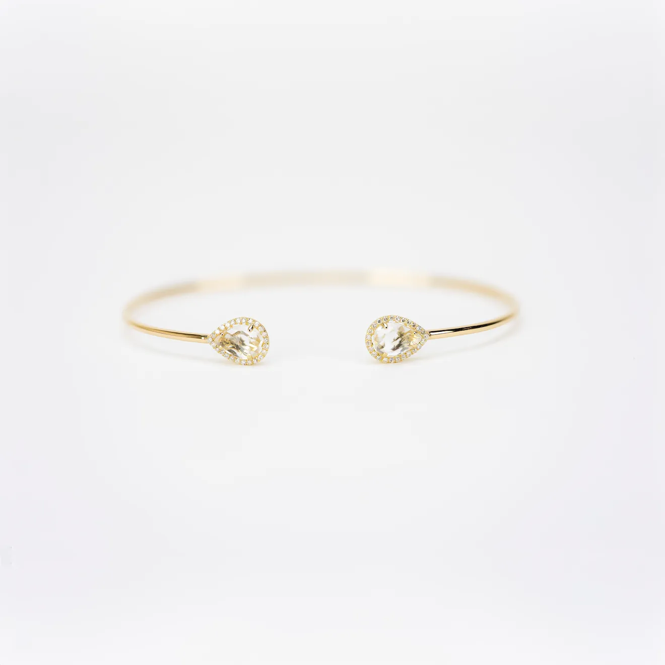 White Topaz Open Cuff Bangle
