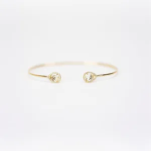 White Topaz Open Cuff Bangle
