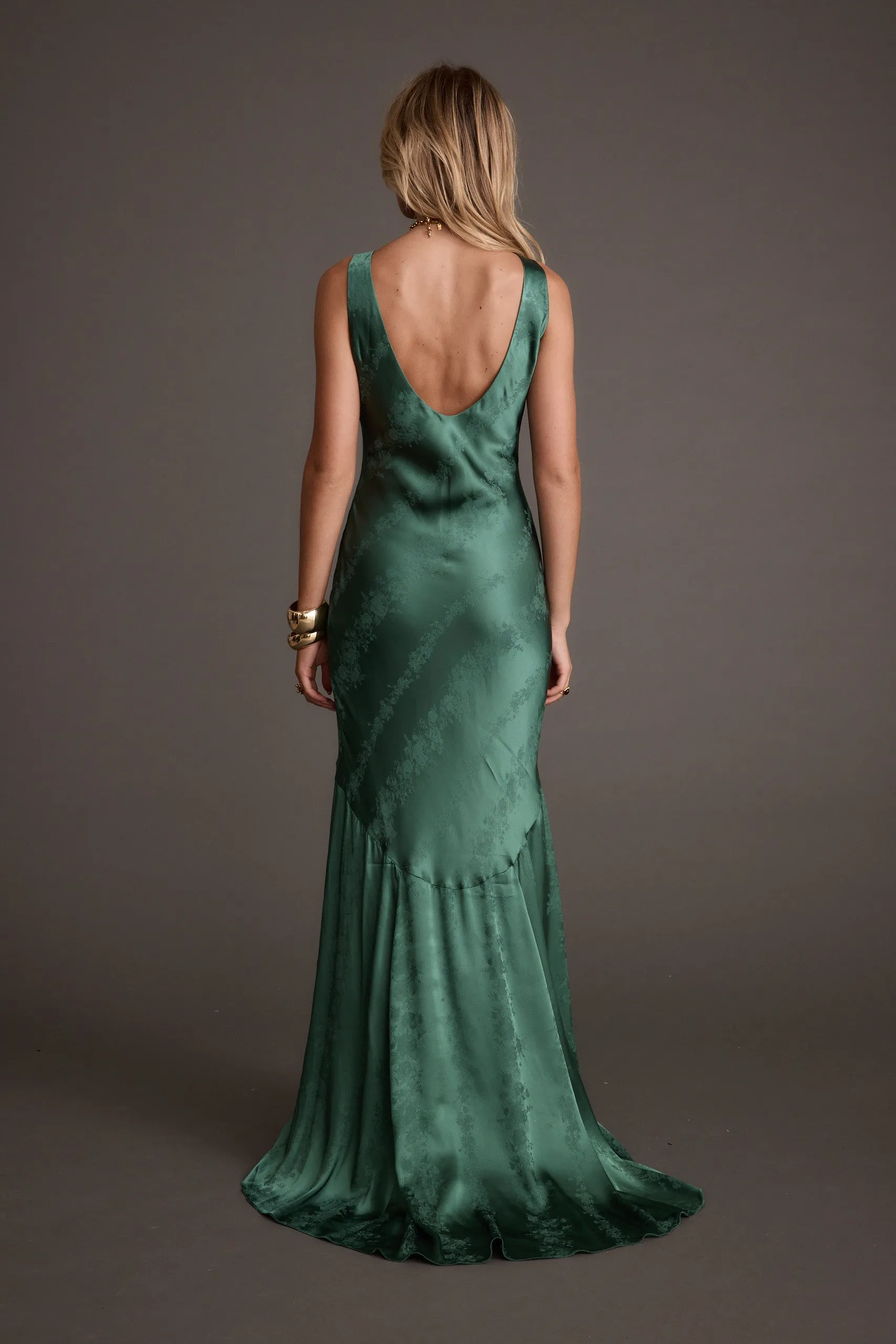 Willow Emerald Jacquard Maxi Dress