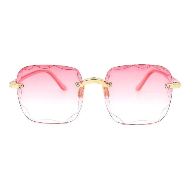 Women Square Frameless Sunglasses