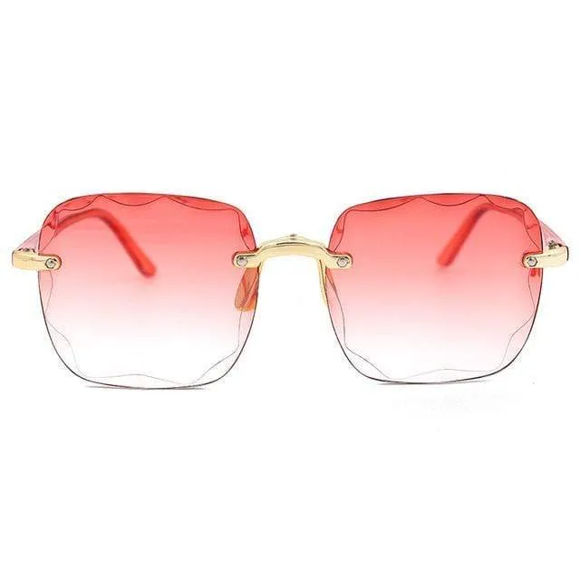 Women Square Frameless Sunglasses