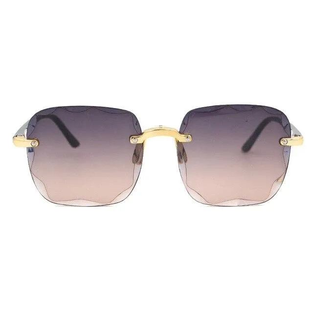 Women Square Frameless Sunglasses