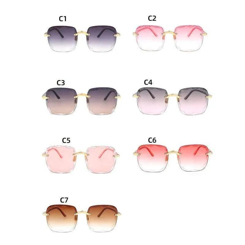 Women Square Frameless Sunglasses