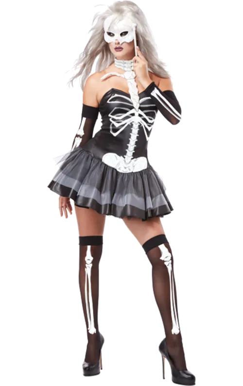 Womens Skeleton Masquerade Costume